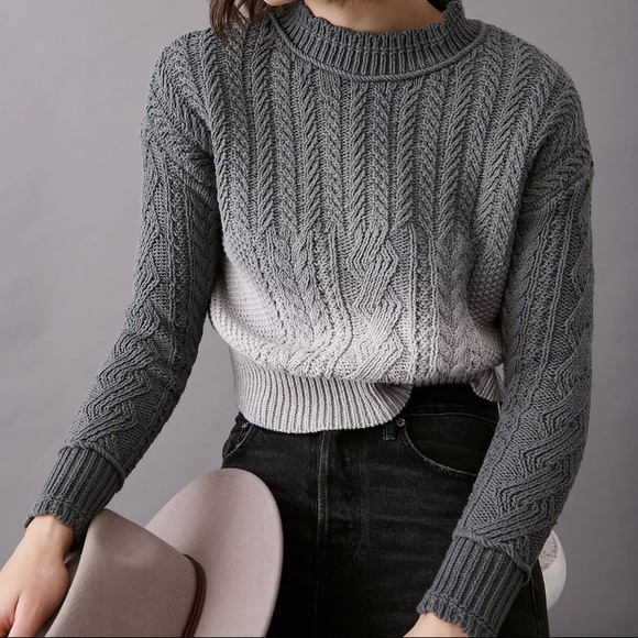 Anthropologie Marci Dip-Dyed Cable Sweater - Picture 3 of 5